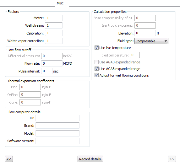 Miscellaneous Property Page